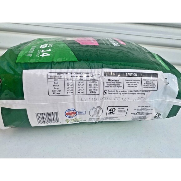 Women's Disposable Underwear Size 2XL Max Absorbency 14 Pack Rite Aid Brand -NEW - Picture 3 of 7